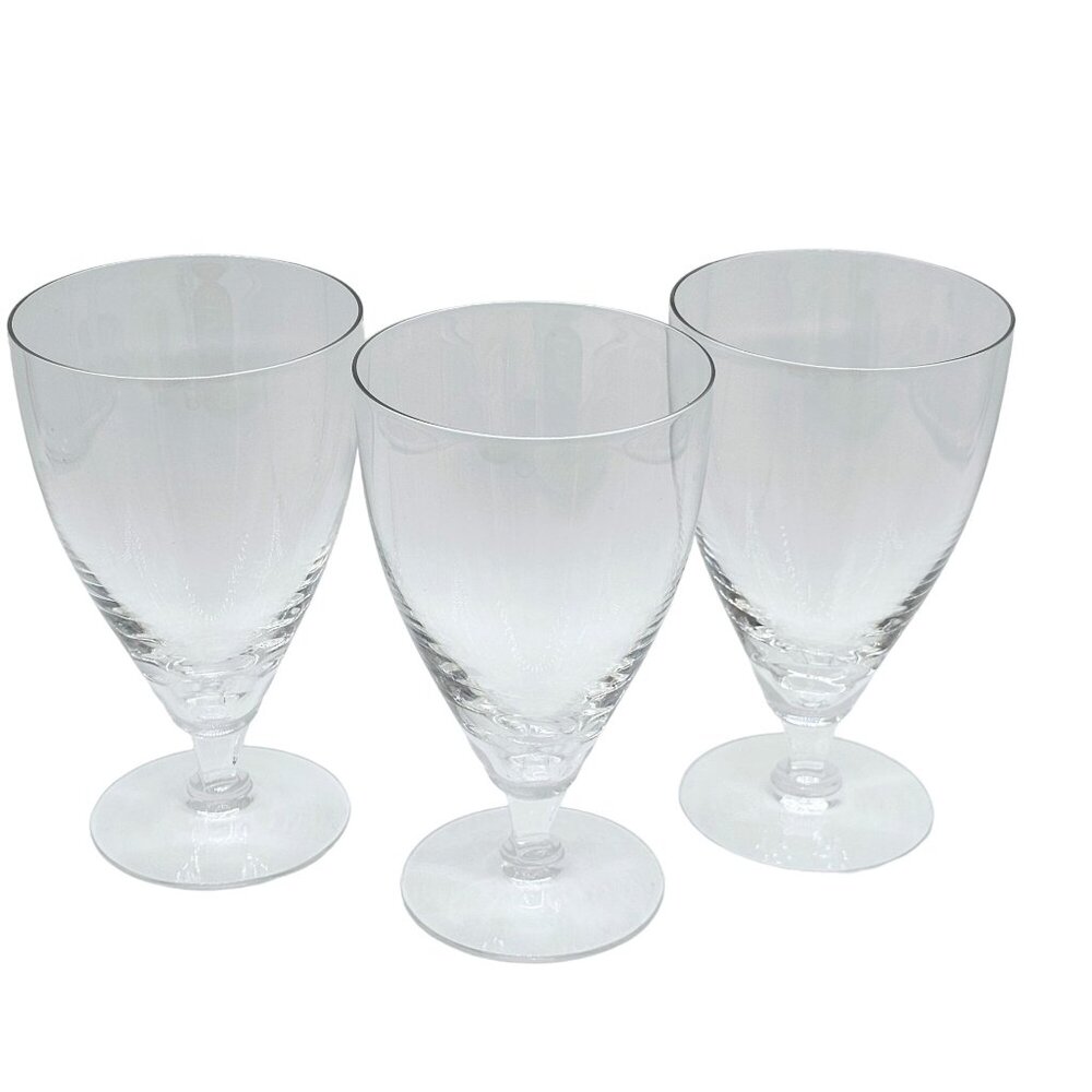 Fostoria Puritan crystal Ice Tea Glasses 6" set-3 midcentury modern minimalist